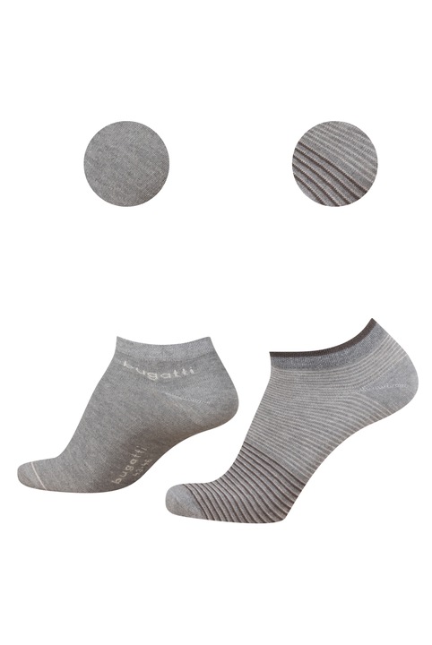 Къси мъжки чорапи bugatti, комплект от 2 чифта, сиви, памук, 61122, Сив