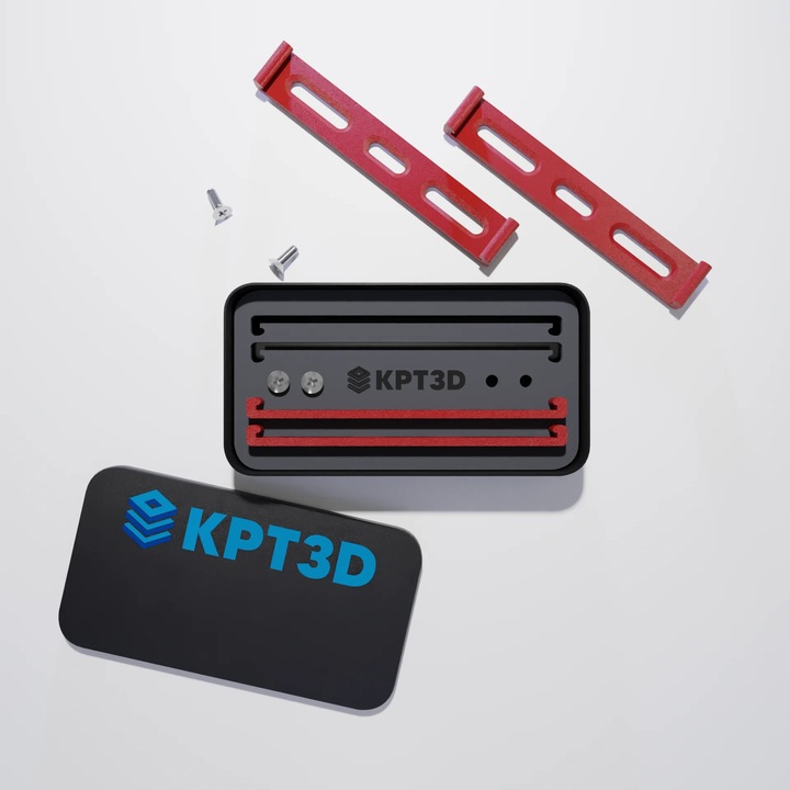 Set Suport Numar de Inmatriculare Invizibil Rosu