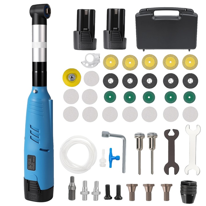 Polizor drept, 7 viteze variabile, iluminare LED, albastru