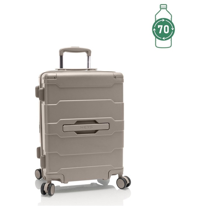 Troler de cabina Heys ReNew, bej, dimensiuni 53x35x22, 8cm, capacitate 46l, fabricat din sticle PET reciclate
