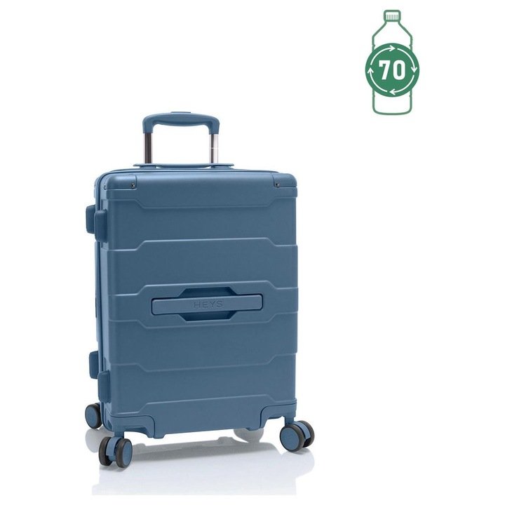 Troler de cabina Heys ReNew, albastru, 53x35x22, 8cm, capacitate 46l, material sustenabil