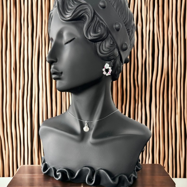 Colier fir transparent cu pandantiv scoica din argint 925