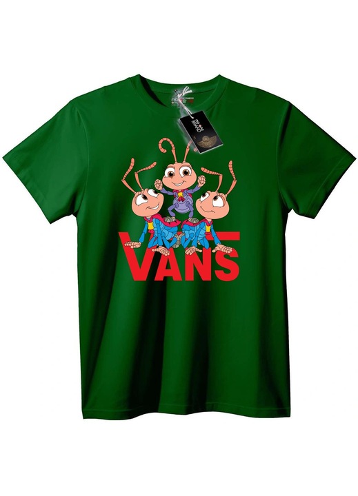Tricou VANS Furnici de desene animate, Verde englez