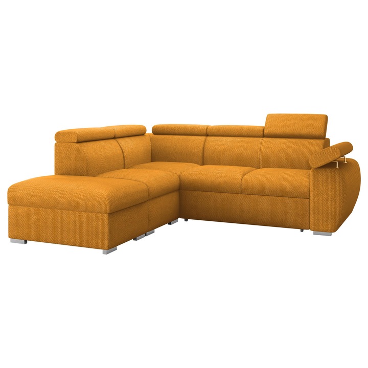 Coltar extensibil living Giza 2RR1P Stanga, MIRJAN 24, miere, 230x260x85 cm
