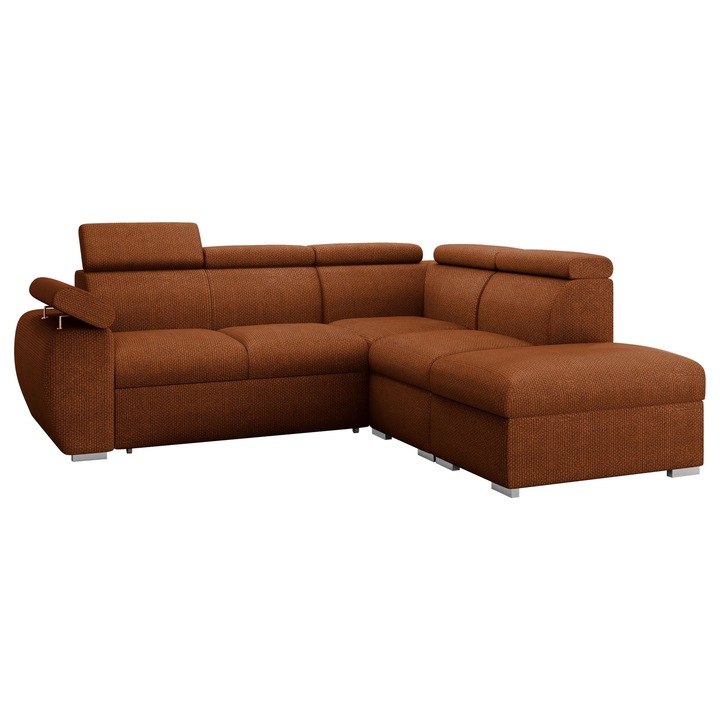 Coltar extensibil living Giza 2RR1P Dreapta, MIRJAN 24, caramida, 230x260x85 cm