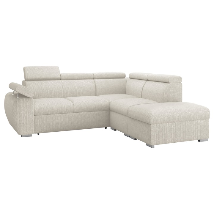 Coltar extensibil living Giza 2RR1P Dreapta, MIRJAN 24, crem, 230x260x85 cm