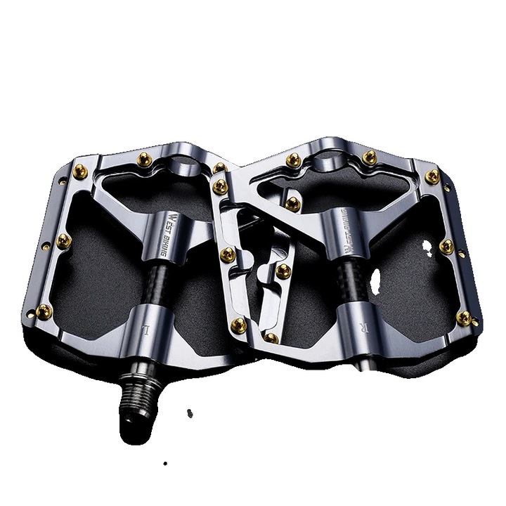 Pedale bicicleta, aluminiu, design anti-derapant, 097 argintiu, 11.7x9.9cm