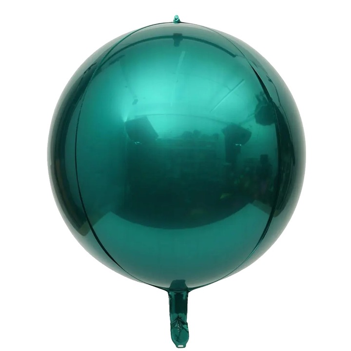 Kerek lufik, 32 hüvelykes, zöld, 5 darabos készlet, alumíniumfólia anyag, újrafelhasználható