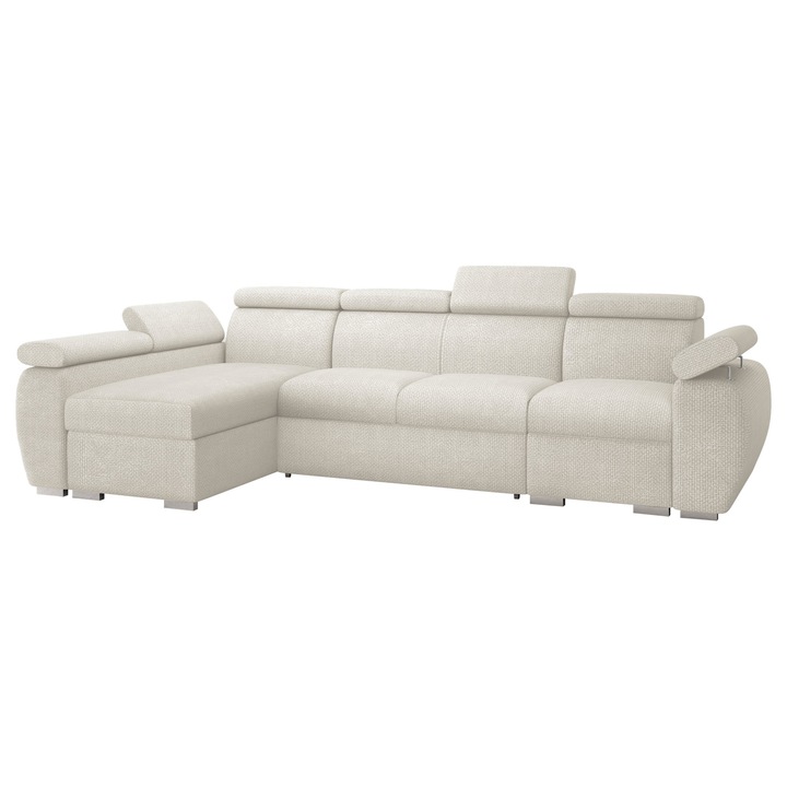 Coltar extensibil living Giza LCP Stanga, MIRJAN 24, crem, 170x320x85 cm