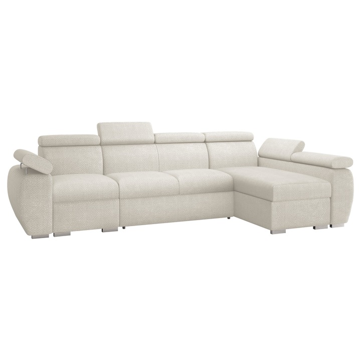 Coltar extensibil living Giza LCP Dreapta, MIRJAN 24, crem, 170x320x85 cm