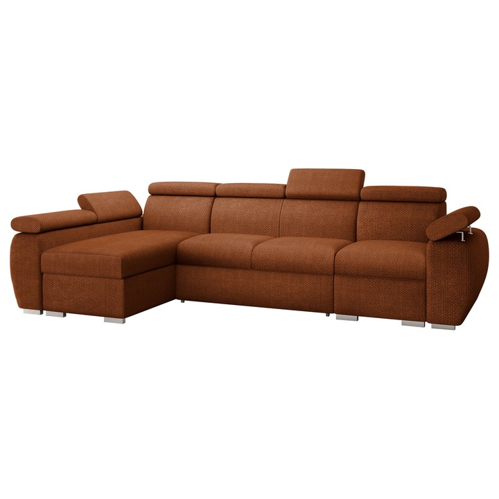 Coltar extensibil living Giza LCP Stanga, MIRJAN 24, caramida, 170x320x85 cm