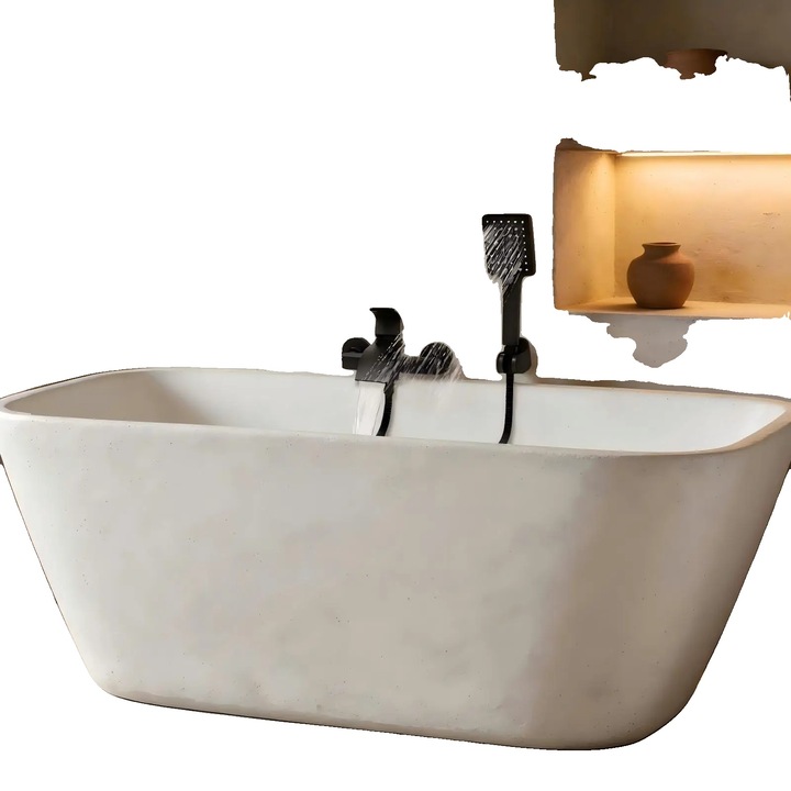 Falra szerelhető csaptelep, teljes hossza 21cm, vízkimenet szélessége 6.2cm, tömlő hossza 1.5m, rögzítési furatok távolsága 13.5-15.5cm