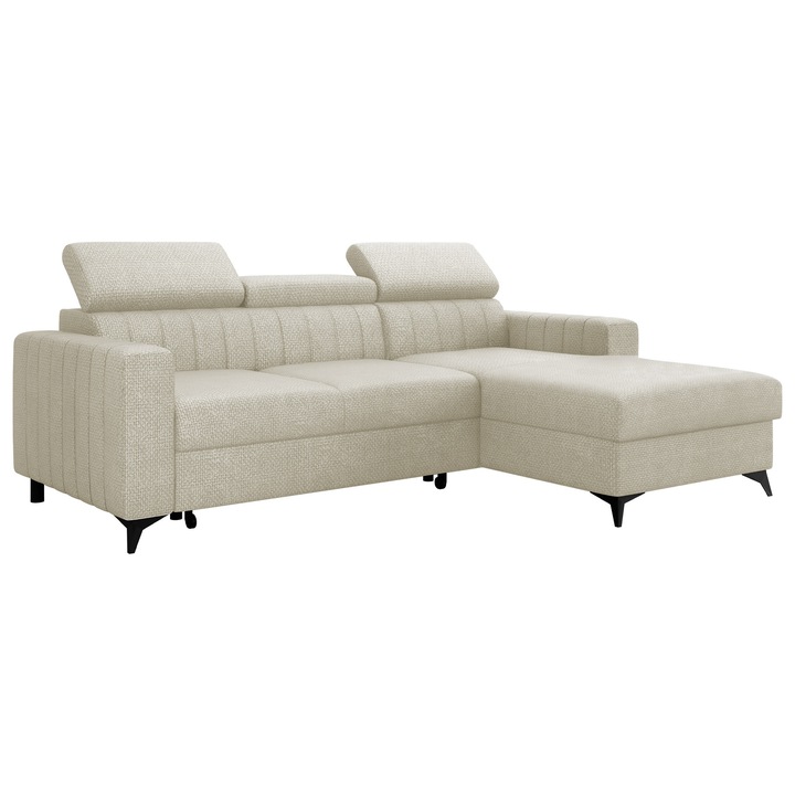 Coltar mic extensibil Levioseno Dreapta, MIRJAN 24, bej deschis, 172x236x82 cm