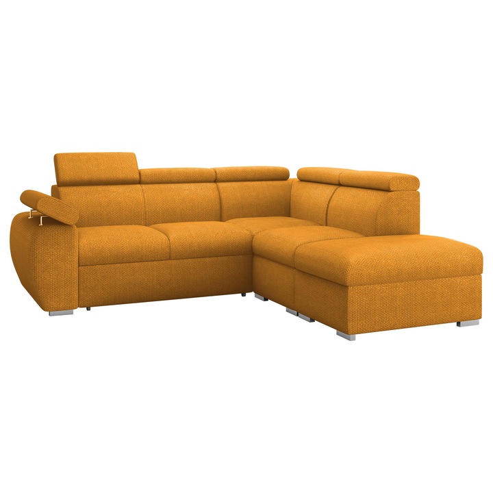 Coltar extensibil living Giza 2RR1P Dreapta, MIRJAN 24, miere, 230x260x85 cm