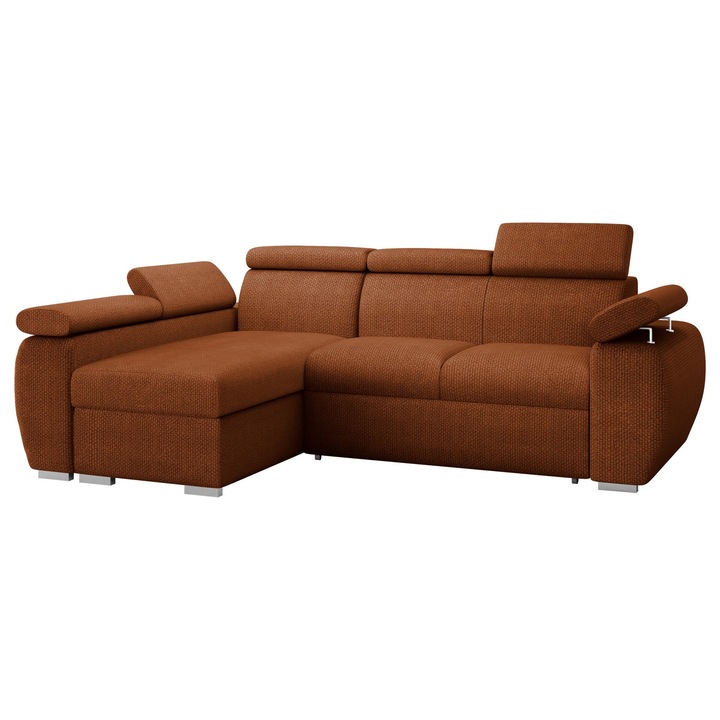 Coltar living extensibil Giza Mini Stanga, MIRJAN 24, caramida, 170x255x98 cm