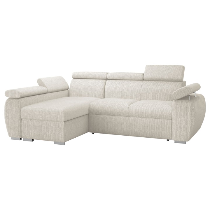 Coltar living extensibil Giza Mini Stanga, MIRJAN 24, crem, 170x255x98 cm