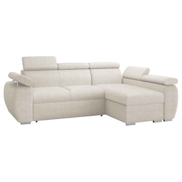 Coltar living extensibil Giza Mini Dreapta, MIRJAN 24, crem, 170x255x98 cm