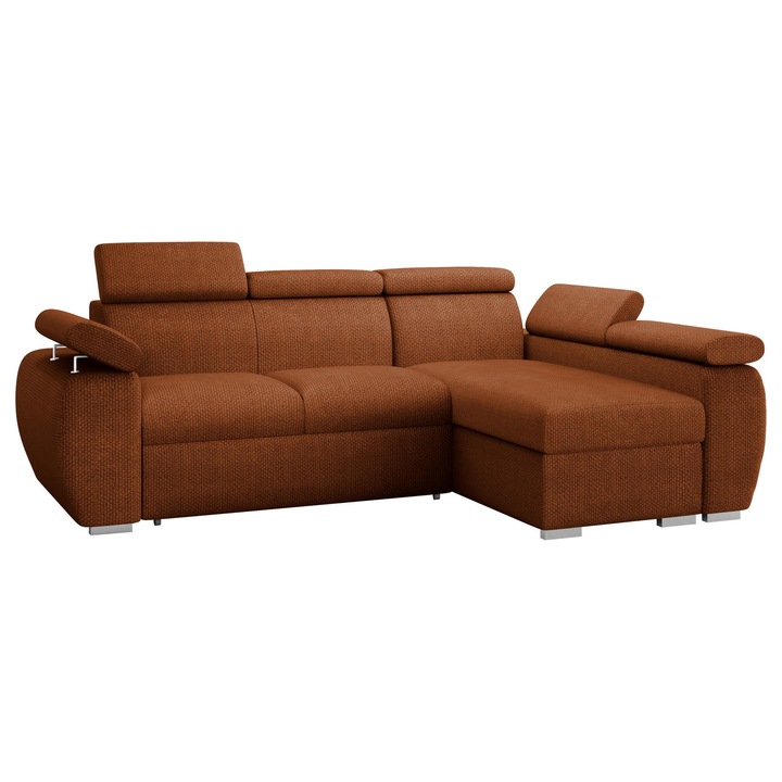 Coltar living extensibil Giza Mini Dreapta, MIRJAN 24, caramida, 170x255x98 cm