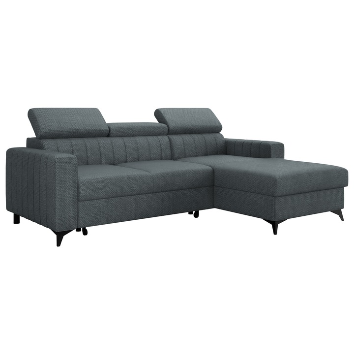 Coltar mic extensibil Levioseno Dreapta, MIRJAN 24, antracit, 172x236x82 cm