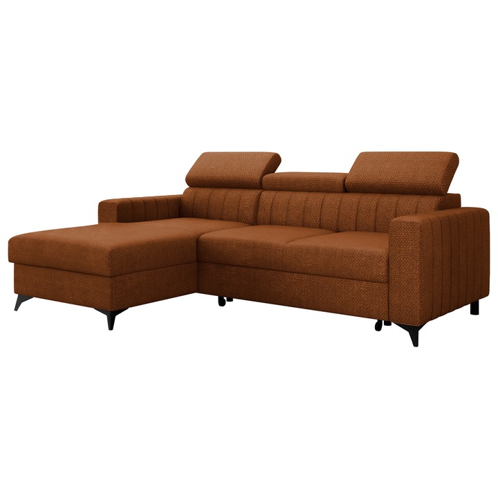 Coltar mic extensibil Levioseno Stanga, MIRJAN 24, caramida, 172x236x82 cm