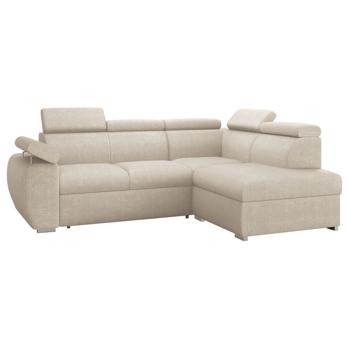 Coltar extensibil living Giza Dreapta, MIRJAN 24, bej deschis, 200x260x98 cm