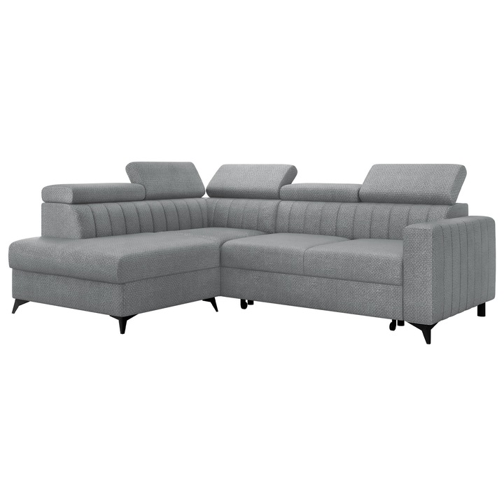 Coltar living Levioseno 2RRLXP cu functie de dormit Stanga, MIRJAN 24, otel, 195x249x80 cm