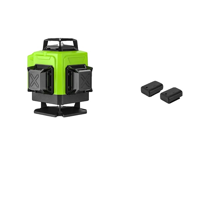 16 soros lézeres szintező, önszintező, fényes zöld sugár, távirányítóval, állványtartóval