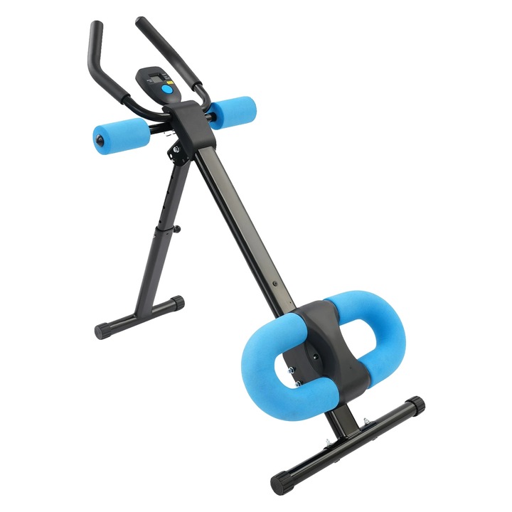 Aparat abdomene, ajustabil, stocare compacta, albastru, 50.5x18x126.5cm