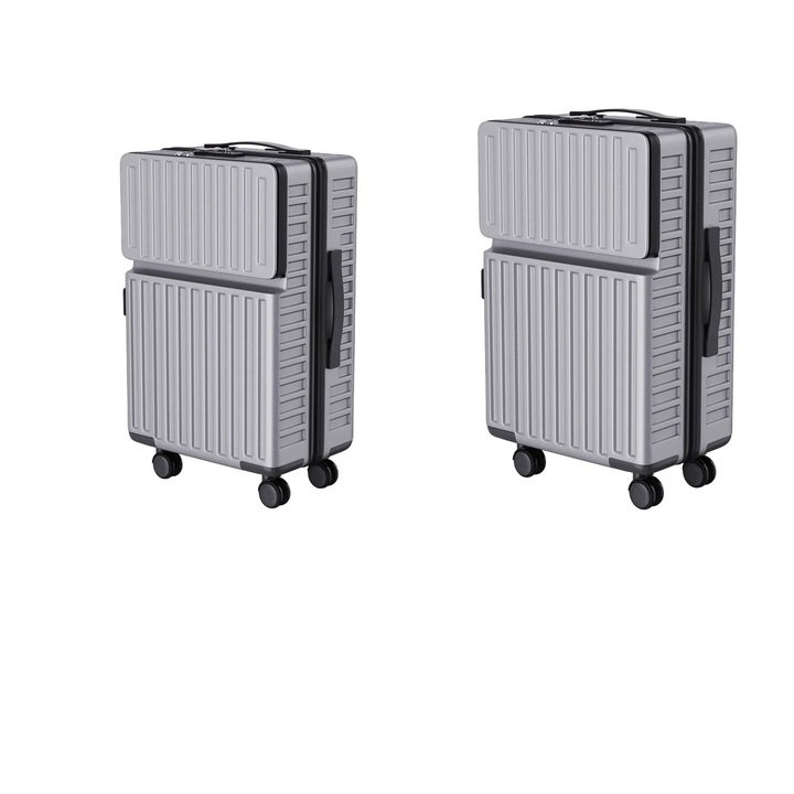 Set de bagaje rigide, material ABS, gri