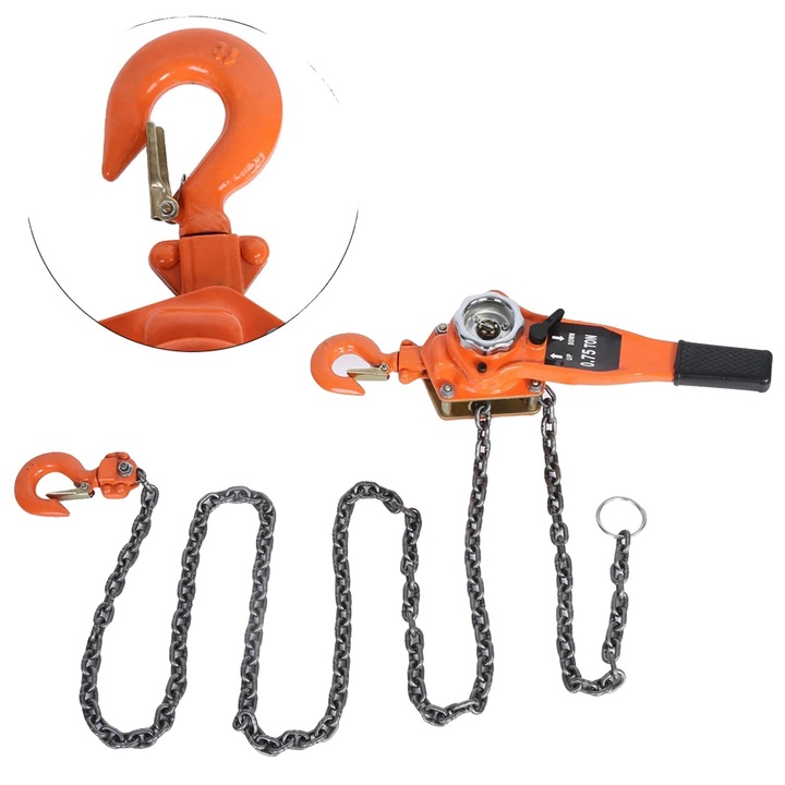 Cric manual, 0.75 tone capacitate, 3 metri inaltime ridicare, protectie suprasarcina