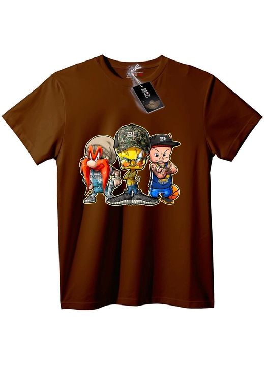 Tricou Echipa Urbană Desene Animate, Maro