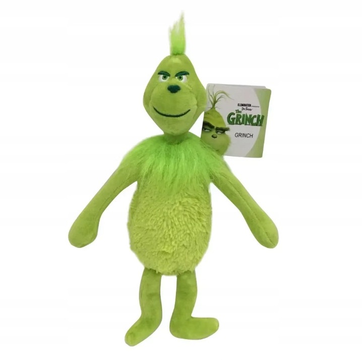 Jucarie de plus Grinch, 25cm, ideala pentru cadou, multicolor, set