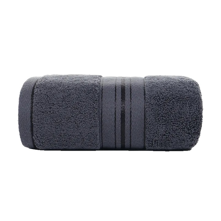 Fürdőlepedő, egyiptomi pamut, nagy nedvszívó képességű, sötétszürke, 70x140 cm, 1 db.