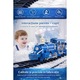 Електрическо влакче с пара OceanExpress за деца, включва електрическо влакче със звукови ефекти, светлини, истински дим, 3 вагона, 16 релси, модел морски животни, Indiggo@, Blue Ocean, +3 години