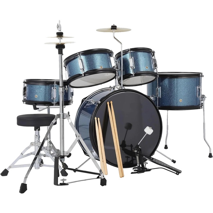 Set de tobe, 5 piese, scaun ajustabil inclus, albastru