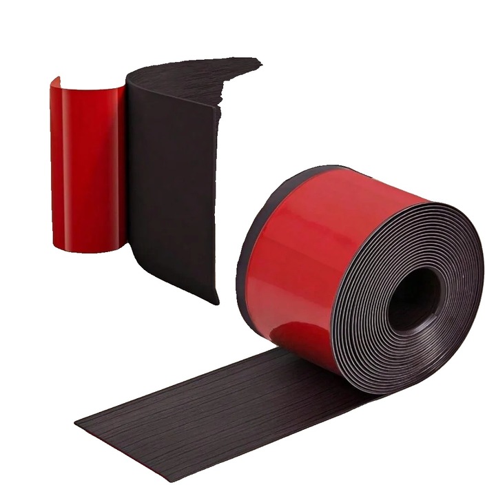 Plinta decorativa autocolanta, design flexibil, nuc negru, 2mx8cm