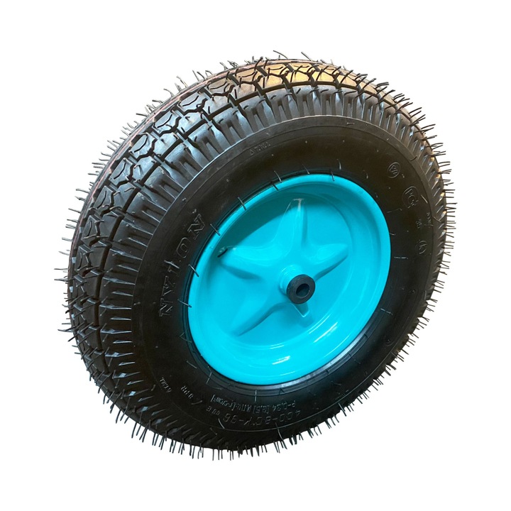 Roata BROMAN 4.00-8, 8pr, cauciuc top, bucsa si ax 14