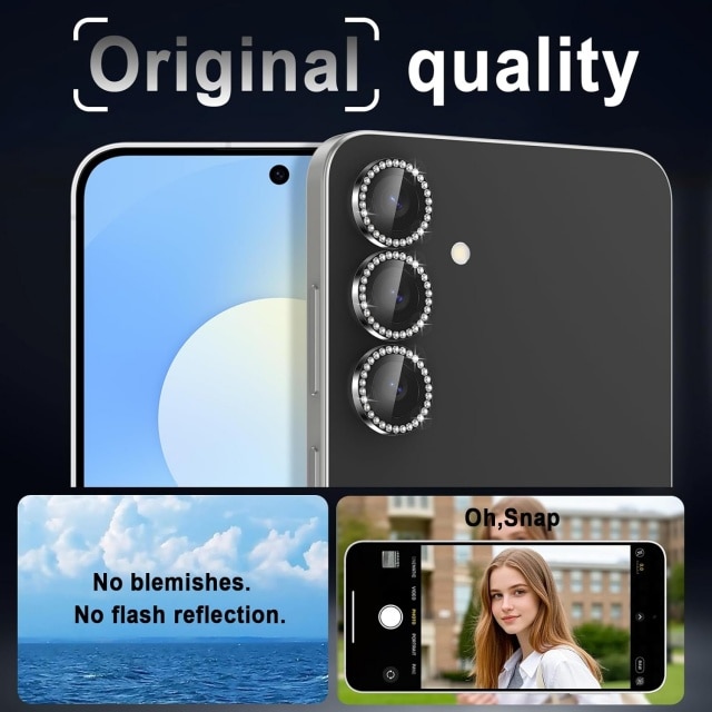 Folie protectie pentru telefon, Galaxy S25 Plus, 9H duritate, rezistenta la zgarieturi, neagra, set 4 folii pentru camera