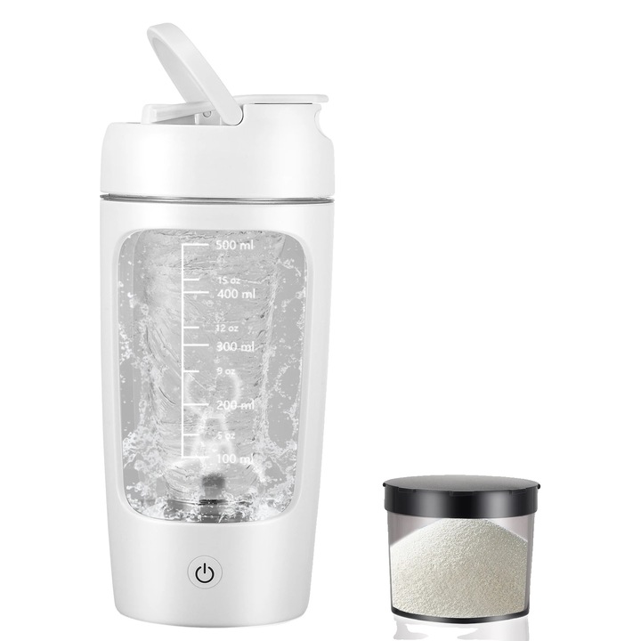 Bidonok és shakerek, fehér shaker, 650 ml űrtartalom, Tritan anyag, törésálló kivitel