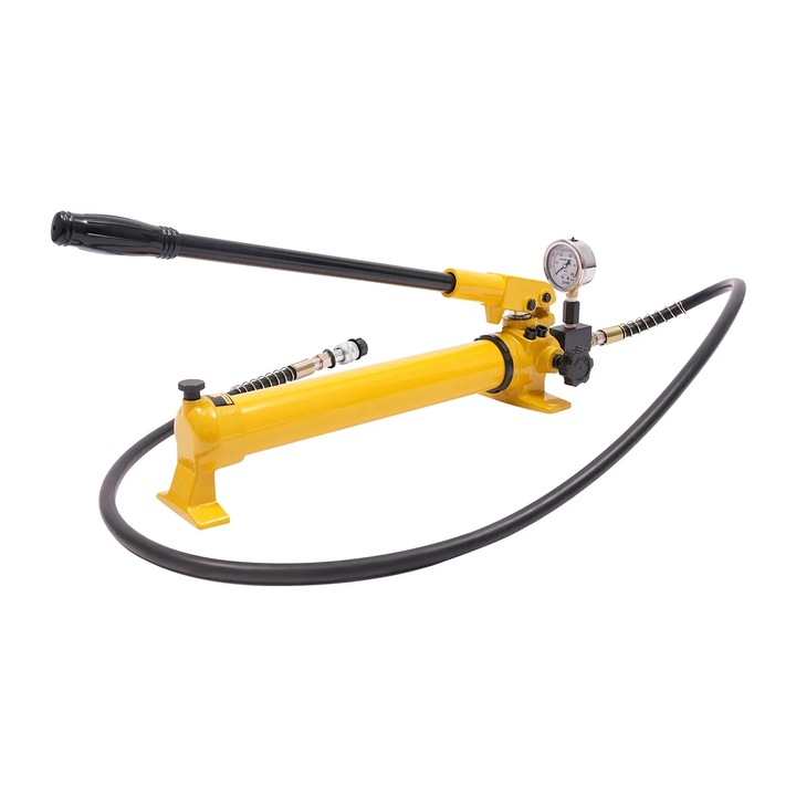 Pompa hidraulica manuala, Pompa cu o singura treapta, Presiune mare, Cu manometru, Galben