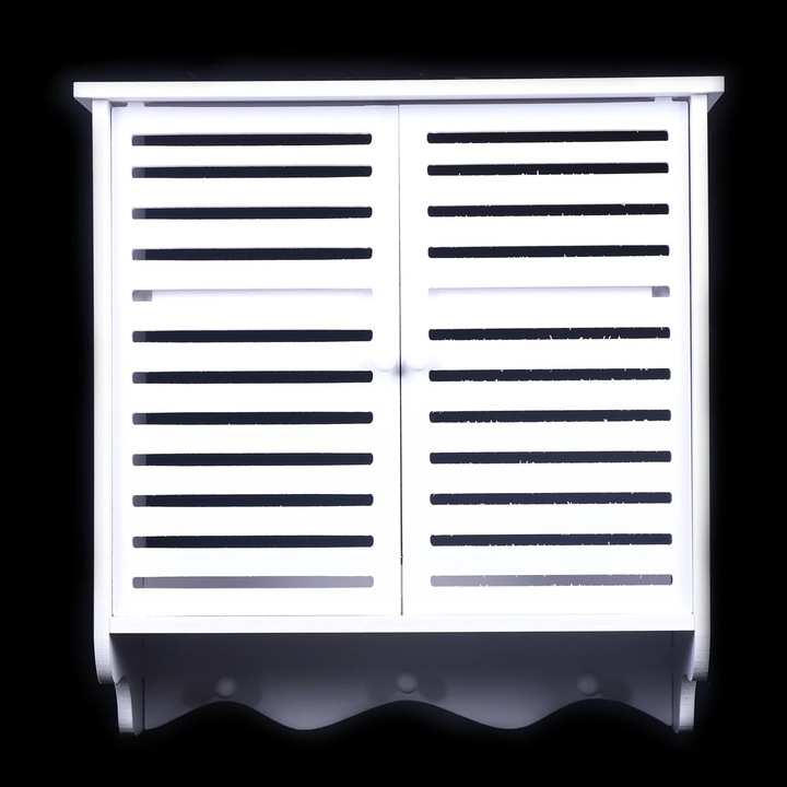 Dulap de baie, 2 rafturi, lemn-plastic, alb, 37x20x40.8cm