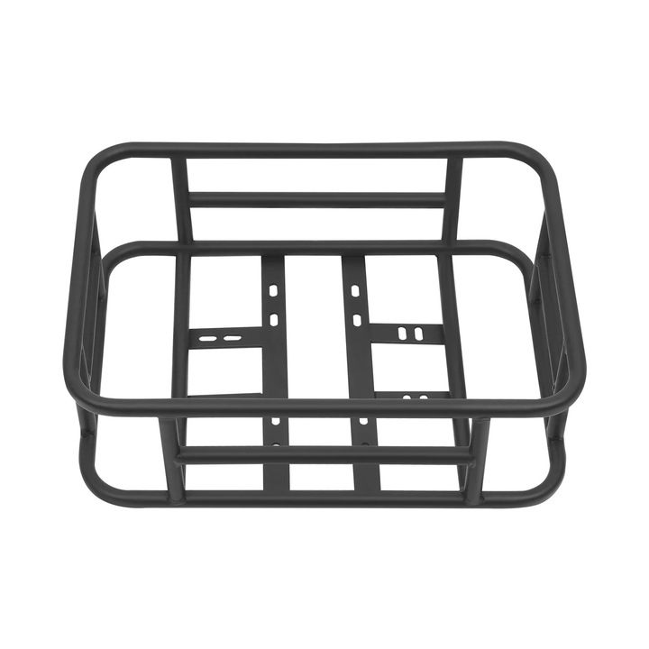 Cos spate bicicleta pentru portbagaj, Marime M, Cos plasa din fier, Sarcina 25 kg, Montaj spate, Vopsit prin pulverizare, pentru e-bike/MTB/sosea, Negru