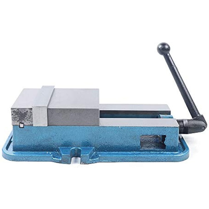 Menghina pentru freza, menghina de masina 160 mm, cu blocare, strangere precisa, montaj pe banc, pentru CNC si gaurire, albastru