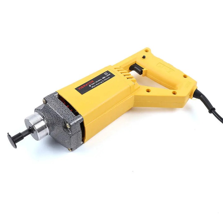 Elektromos betonvibrátor, hordozható, 1300 W, 2 m tömlő, EU 220 V dugó, sárga/fekete