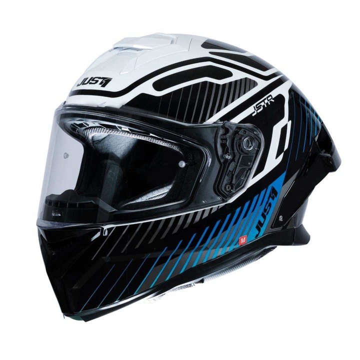 Casca moto integrala JUST1 J-STR TACTICAL, albastru alb lucios, marime L