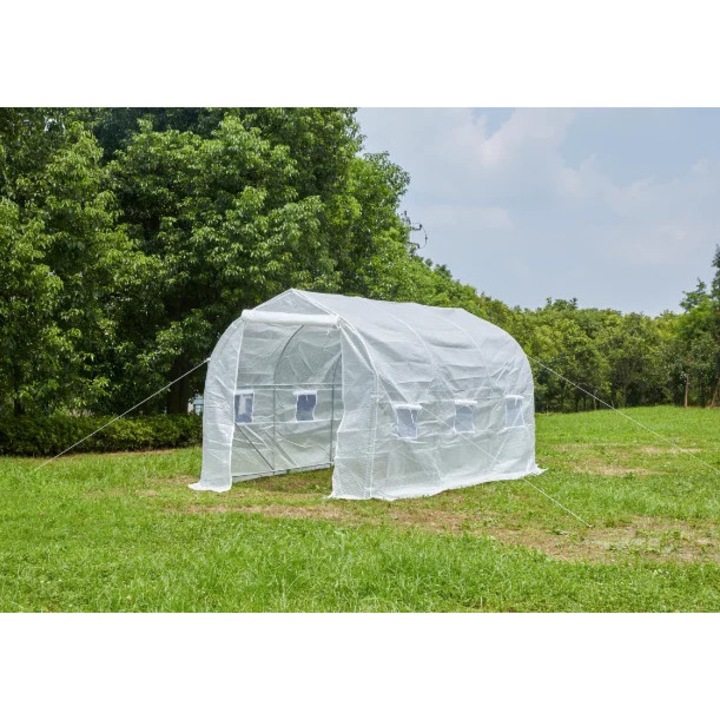 Solar Tip Tunel, Sera, 4 x 2 x 2 m, 6 Ferestre, Usa, Alb