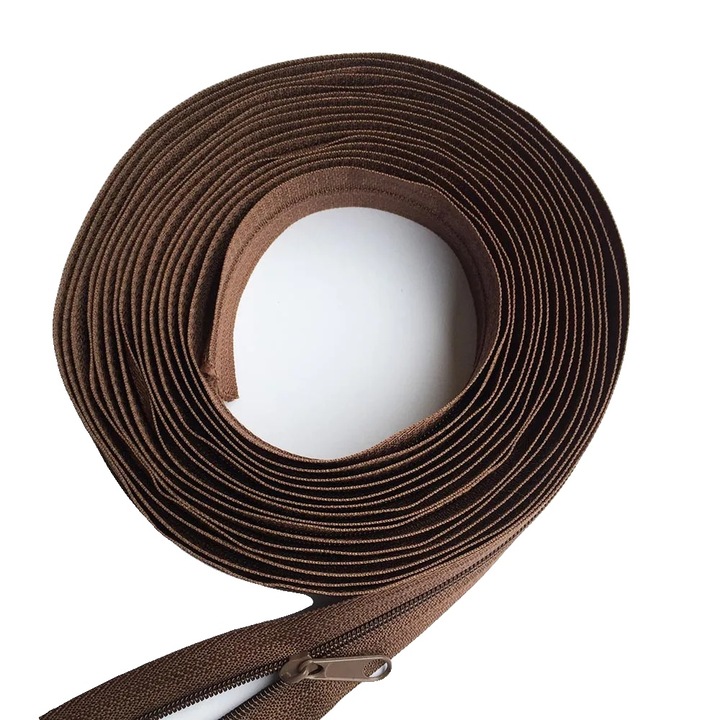 Cipzárak, 12 méter, 24 csúszka, kávé színű, 5#