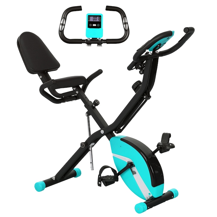 Bicicleta de exercitii, Bicicleta stationara, Rezistenta reglabila, Fara ecran, Fara Bluetooth, Nepliabila, Pentru antrenament cardio, Verde
