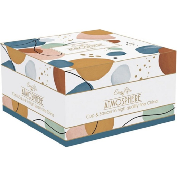 Ceasca cu farfurie - Shapes, Portelan, Multicolor