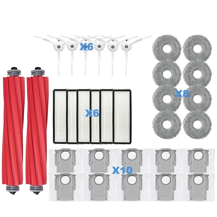Set piese de schimb pentru aspirator, filtre si perii, 0626RKP32, plastic, compatibilitate cu modele Q Revo si P10